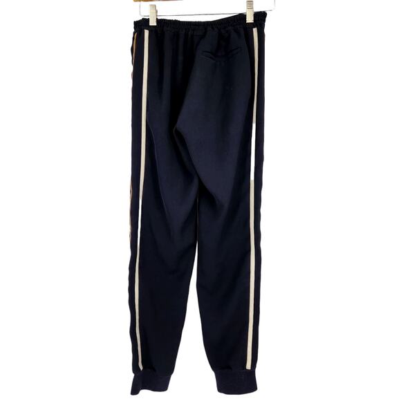 Vince Crepe lightweight Trouser Joggers Knit cuffs Side Stripe Womens Size XS - Picture 2 of 8